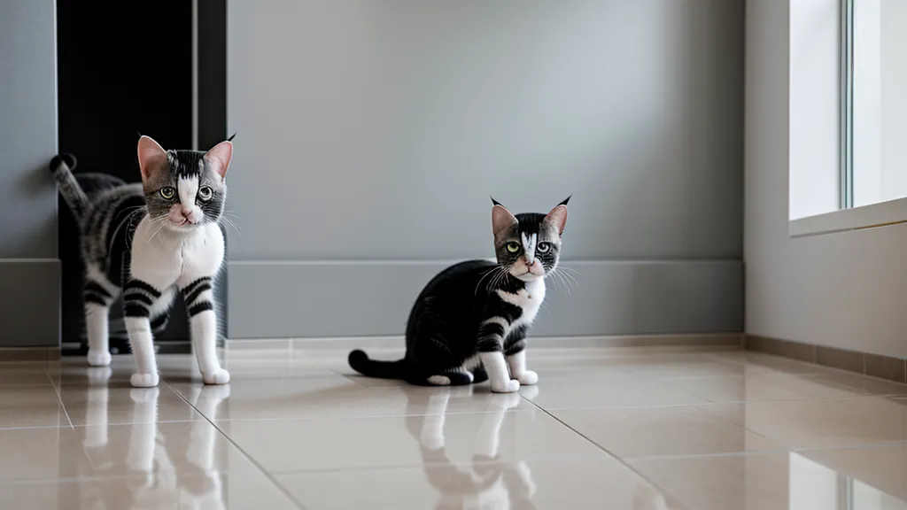 Chatière scotchée grande ouverte, méthode d'éducation féline pour rassurer un chat craintif