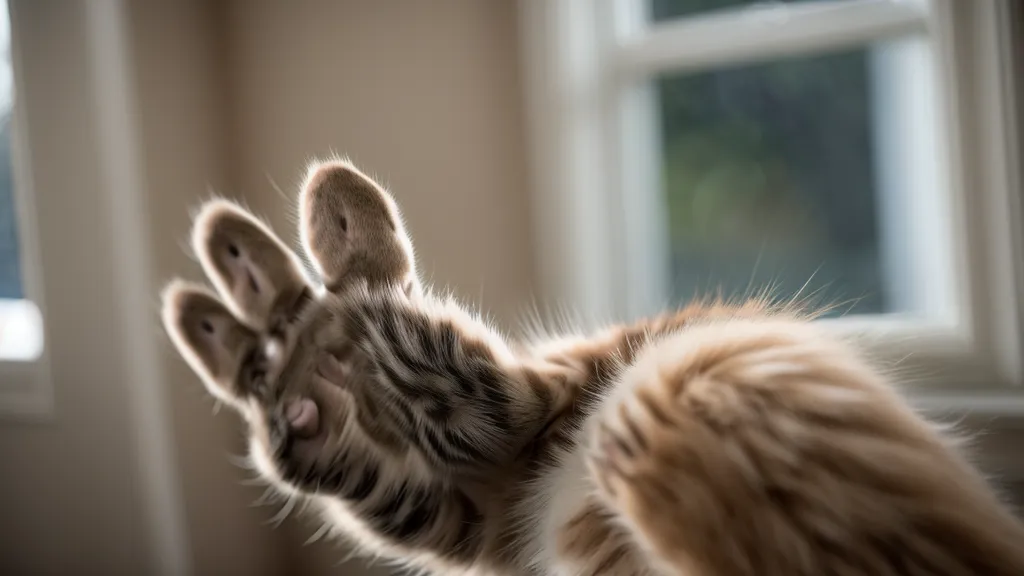 Patte de chat posée sur un griffoir en sisal, alternative aux griffades sur la moquette
