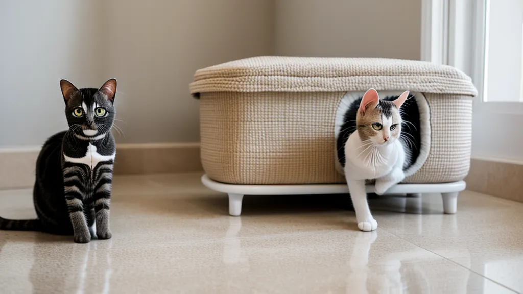 Pattes de chat propres sur le sol d'un appartement, signe d'une litière bien utilisée