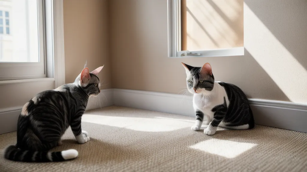 Marche d'escalier en bois nettoyée avec un produit doux, étape clé contre l'urine dans l'escalier et pour restaurer la propreté du chat