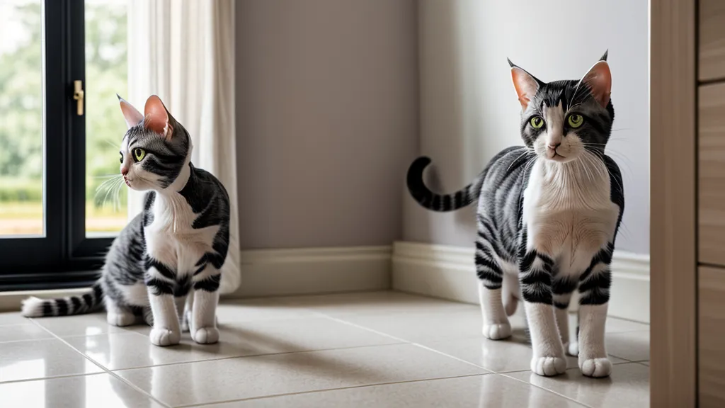 Comportement félin : chat griffant le papier peint dans un salon, illustrant les griffades territoriales